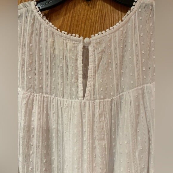 Urban Outfitters Cotton White Swiss Dot Swing Lined Boho Mini Dress Size XS - Picture 8 of 10
